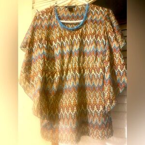 Project 62 Brown and Blue Patterned Women's Tunic